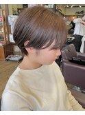 大人可愛い20代30代40代黒髪前下がりショートボブ丸みショート◎