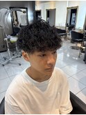 スペインカール スパイラルパーマ &nbsp;刈り上げ メンズパーマ 眉毛