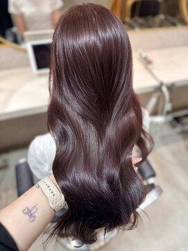 ルームバイシー 新宿(Loom. by Sea) 〇〇レイヤーカット×くびれヘア アプリコットオレンジ/縮毛矯正