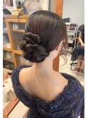 シンプル上品シニヨン【福島/ヘアセット】