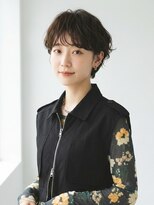 キビト(kibito) 黒髪ベリーショートパーマショートカーリーヘア
