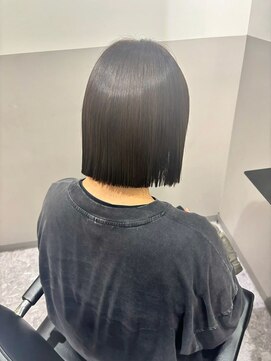 イア シブヤ(IA shibuya) 切りっぱなしボブ×艶髪縮毛矯正