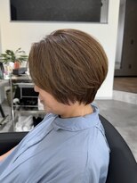 リラステラ(Re.laSTELLA) ブリーチなしキャメルベージュ白髪ぼかしカラーショート40代50代