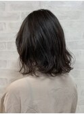ナチュラルアッシュブラウン×外ハネゆるふわボブ