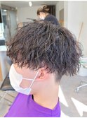 ツイストスパイラルパーマ刈り上げマッシュツーブロック波巻き