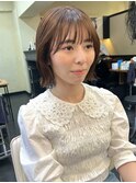 切りっぱなしボブ/ミニボブ/外ハネボブ/ブラウンカラー［渋谷］