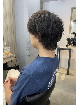 メンズウルフパーマ　ウルフ/ウルフパーマ/くせ毛カット