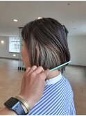 インナーカラーボブ/ショートカット/ショートヘア/30代/40代