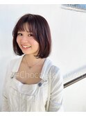 Chocolat brown/透明感カラー/ワンカールボブ