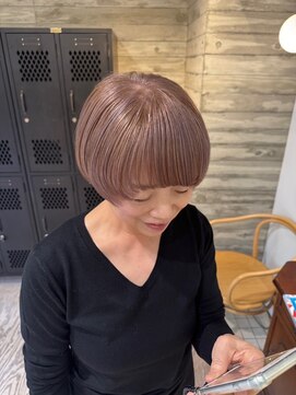 ヲタク(wotaku.) ミルクティーグレージュラベンダーベージュ白髪ぼかしブリーチ