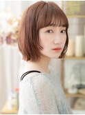 ■オレンジベージュ姫カットレイヤー外ハネボブ43浦和20代30代