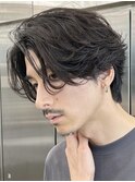 大分フェザーショートフェザーパーマセンターパートカットつよめ