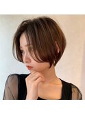 イメチェンショート外ハネボブ美髪似合わせカットダークアッシュ