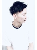 コンマヘアショートレイヤーかき上げパーマトランクスヘア
