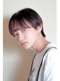 ふわふわショート×冬カラー×ミルクティアッシュ×前髪パッツン
