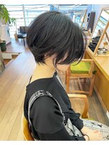 ヘアー ブランチ(hair. branch) センターパート　ワン カール　ショートボブ　就活生にオススメ