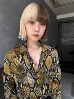 ボコカ(bococa)&nbsp;パツっとボブ×丸みワイドバング×ハーフカラー