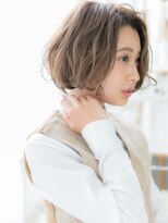 バレイヤージュくせ毛風ゆるふわカールボブc5越谷20代30代40代