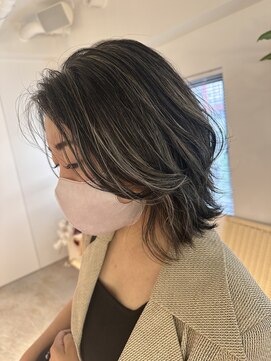 アンドビューティフル 恵比寿(andbeautiful) 地毛ハイライトくびれボブ