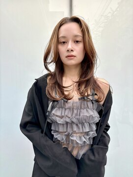 カケル(×.) 上品レイヤー/艶髪ロング/ブラウンベージュ