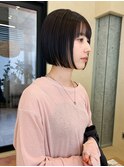 似合わせカットボブ小顔カットグレージュミルクティ