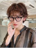 ショートウルフパーマ前髪パーマ　バングパーマ
