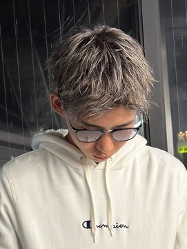 エルマーク 枚方(L-MARK) ダブルカラーブリーチケアブリーチミルクティーリタッチシルバー