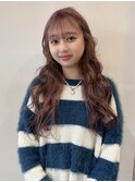 インナーカラー イヤリングカラー ピンクベージュ