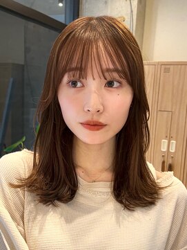 ガーデンヨコハマ(GARDEN YOKOHAMA) 外ハネミディアムレイヤーワイドバングイメチェンベージュカラー