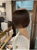 大人ショートボブ丸みショートカットマッシュショート前髪あり