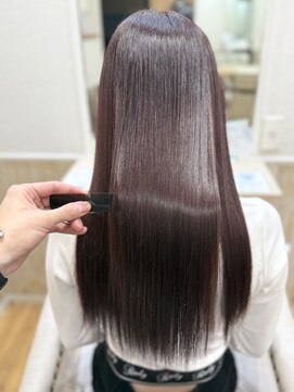 フルブルーム 東林間(fullbloom) レイヤーカットピンクラベンダー髪質改善トリートメント