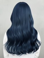 ロックス バイ マグ 松本(rocks BY MAG)&nbsp;ブリーチカラー×ネイビーブルー◎韓国風くびれヘア