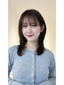 小顔レイヤー/レイヤーミディアム/透明感カラー