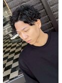 フェード＆カット＆スパイラルパーマ+眉カット