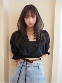 髪質改善*センターパート*暗髪*グレージュ*Zina札幌大通