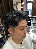 オールバックパーマ/無造作パーマ