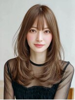 オンク 新宿(onk)&nbsp;黒髪/グレーベージュ/レイヤーロング/前髪パーマ[新宿駅]