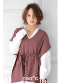【奈良/富雄nao*c】丸みシルエットの柔らかフワッとボブヘア