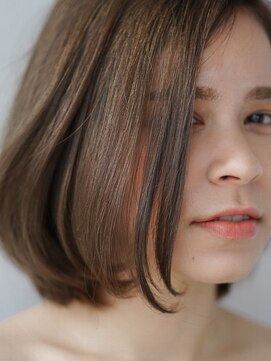 ヘアーループレル(Hair ruup Rell design works) 柔らかアッシュグレーボブ