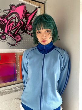 ルーム(Loom.) ミルクティーダブルカラーウルフフェイスレイヤーグリーン