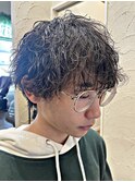 波巻きスパイラルパーマツイストスパイラルパーマメンズマッシュ