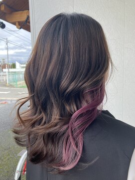 フリー(Free) 大人可愛いインナーカラーピンクパープルカラーピンク