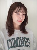 似合わせカット イメチェン フルバング ミディアムレイヤー