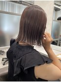 切りっぱなしボブぱつっとボブ透明感カラー