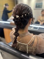 エミュ 伏見 国際センター(emu)&nbsp;結婚式ヘアセット/ 編みおろし/ミディアム