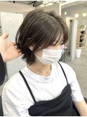 くびれヘア前髪レイヤーボブ髪質改善ダークグレーシースルー前髪