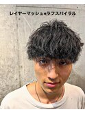 ソフトツイストスパイラル20代シャドウパーマフェザーマッシュ