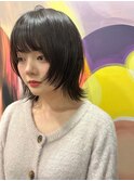 ボブレイヤー/顔周りレイヤー/韓国ヘア/黒髪