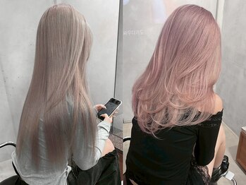 ソルノエル(SOL.noel)の写真/髪の透明感はハイトーンカラーで！髪の傷みを軽減してくれるので、艶のある柔らかな質感が叶う♪