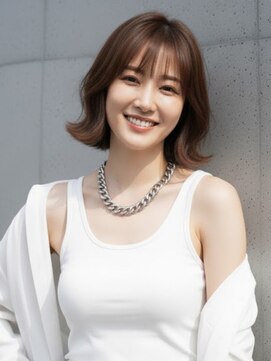 ヘアサロンエム 渋谷店(HAIR SALON M) くびれレイヤーボブショート切りっぱなしウルフハイトーン韓国